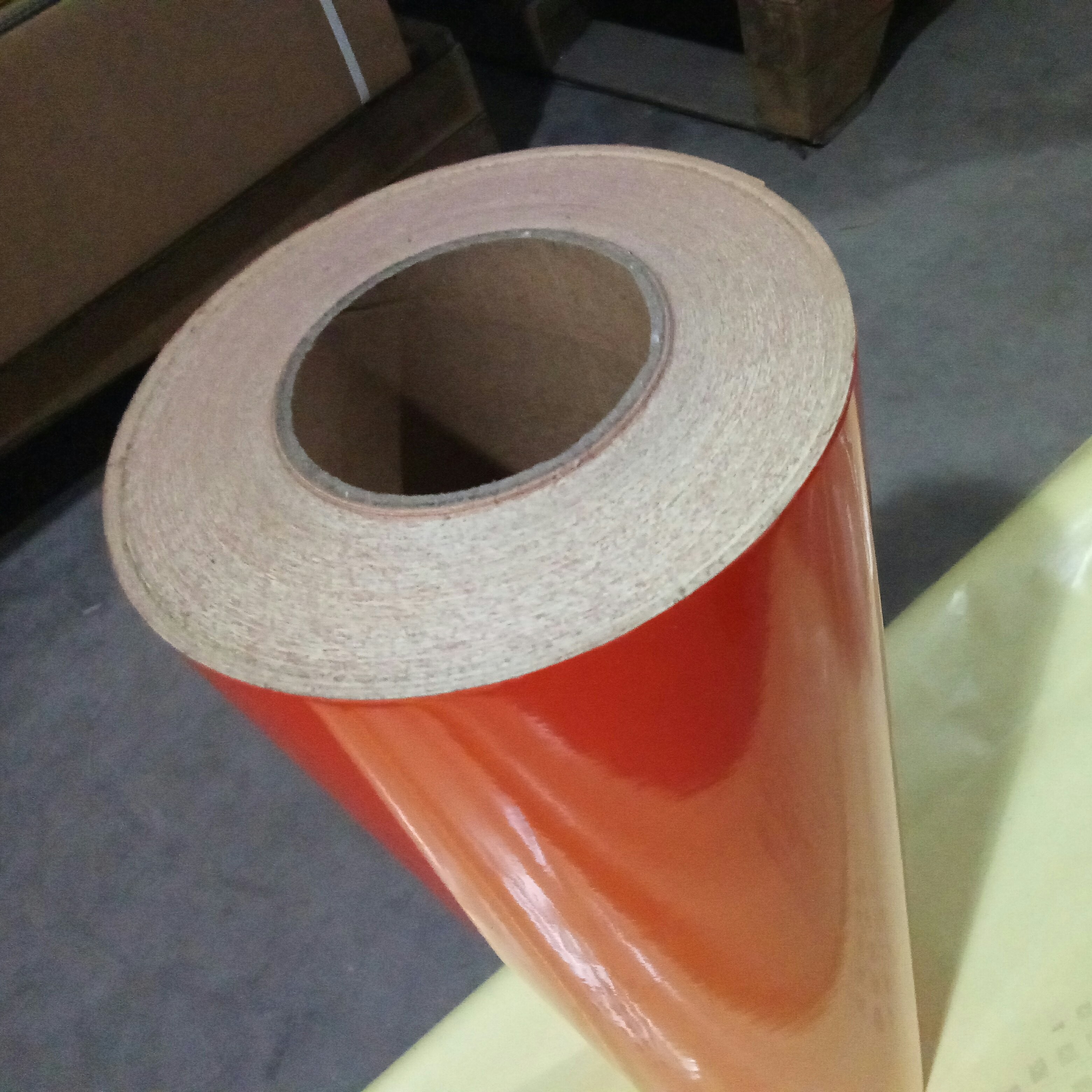 Orange Color Ultra Reflective Vinyl Film , Vinyl Wrap Reflective Rolls Cold - Resistant